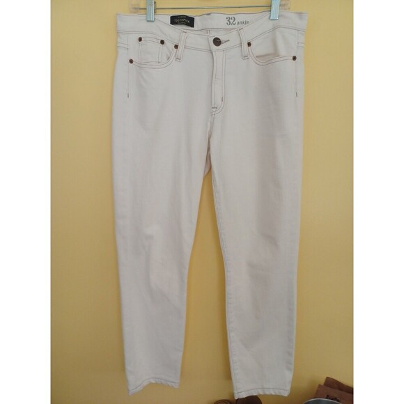 J.Crew Toothpick ivory ankle denim jeans womens 32 stretch skinny classic preppy - Picture 3 of 10